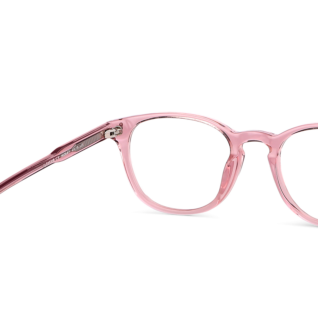 John Jacobs Pink Transparent Full Rim Round right side