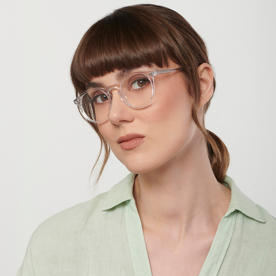 John Jacobs Online Crystal Transparent Full Rim Round left side