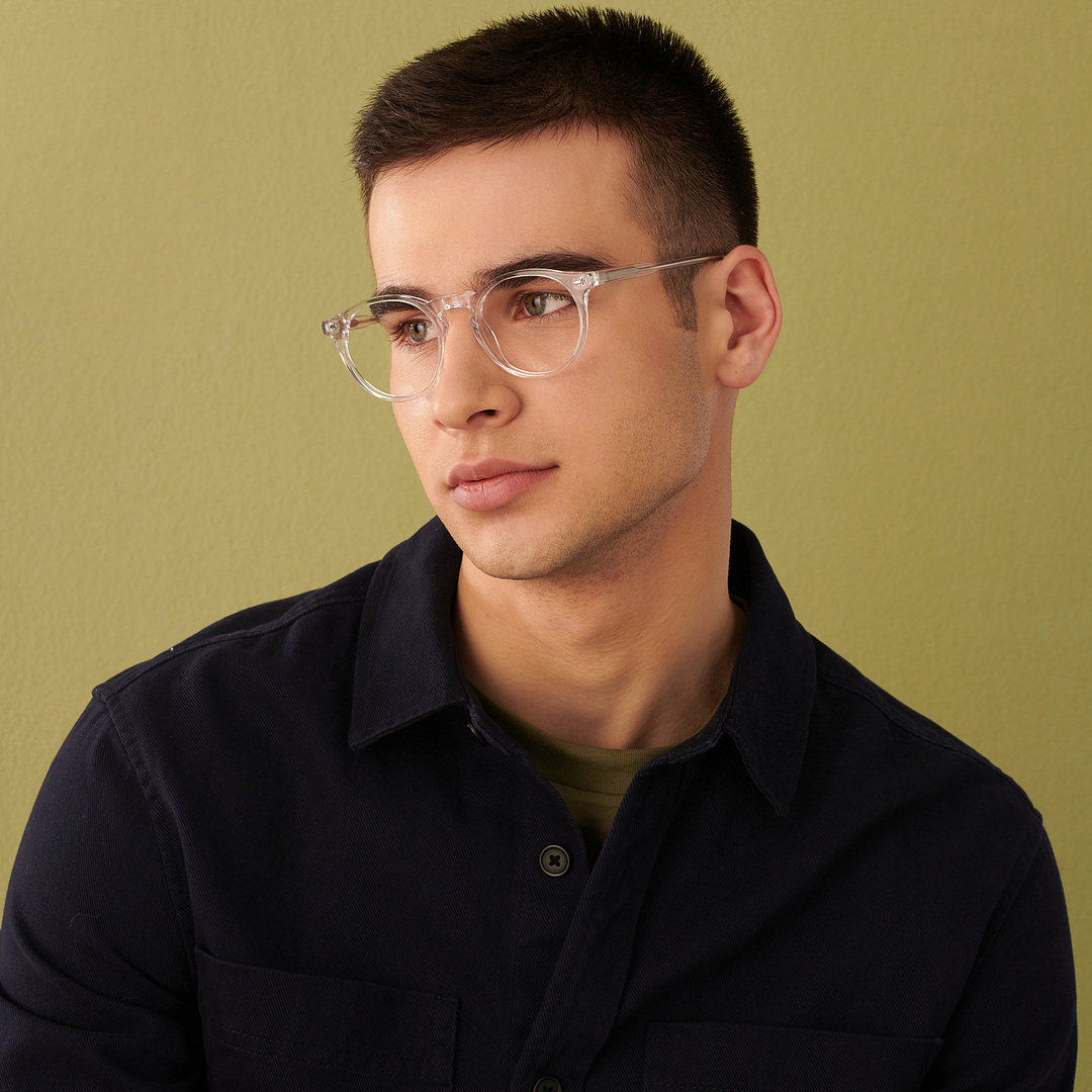 John Jacobs Online Crystal Transparent Full Rim Round right side