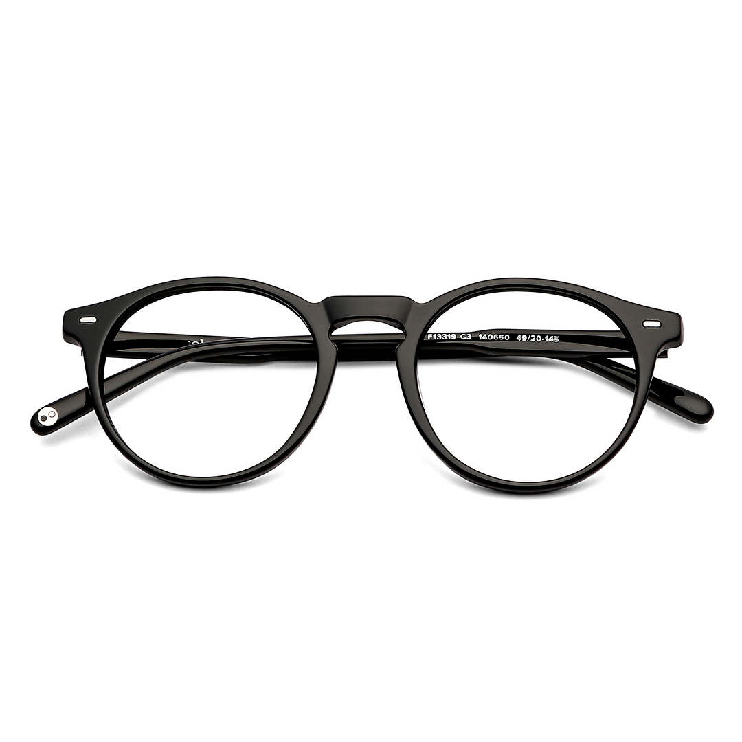 John Jacobs Black Full Rim Round left side