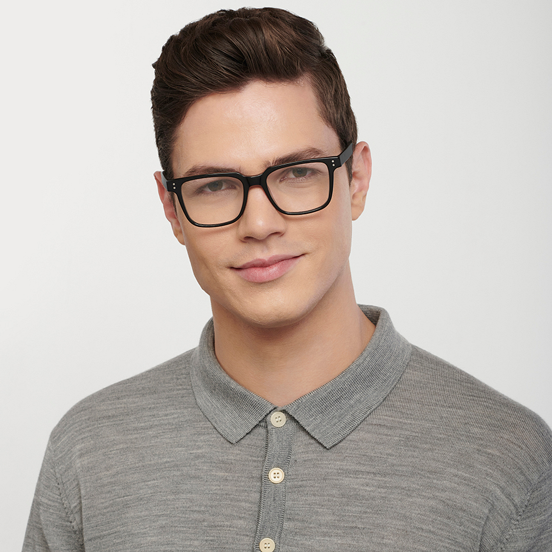 John Jacobs Online Black Full Rim Square left side