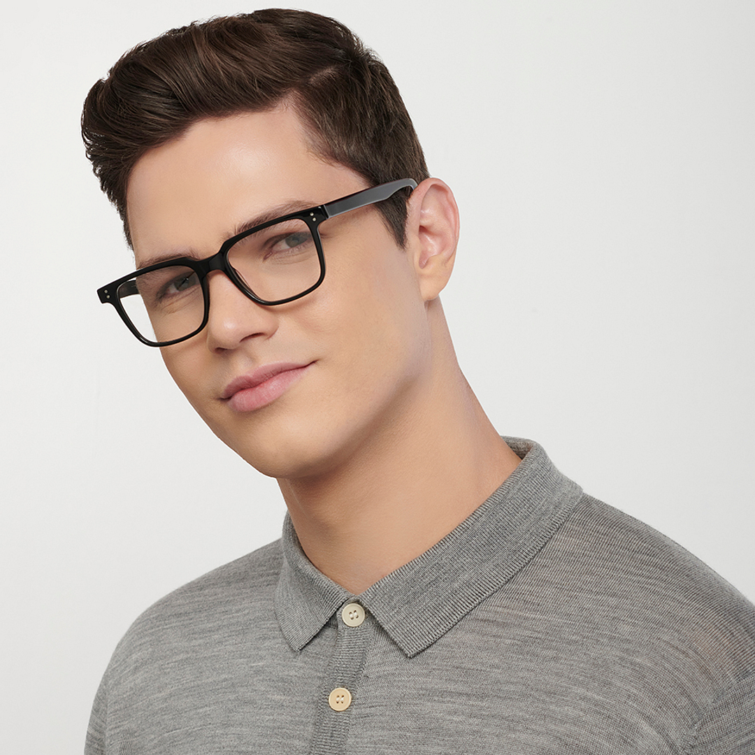 John Jacobs Online Black Full Rim Square right side