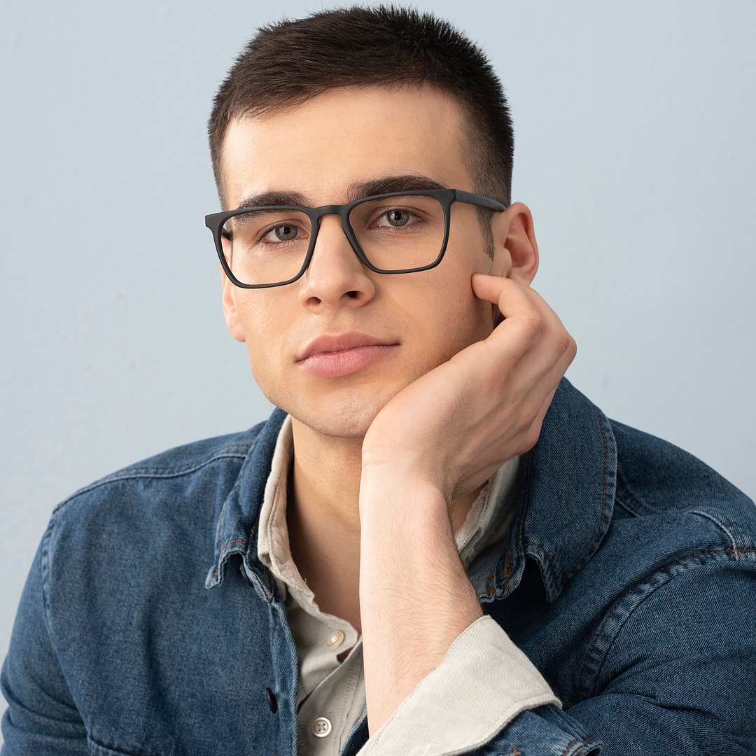 John Jacobs Black Full Rim Square right side