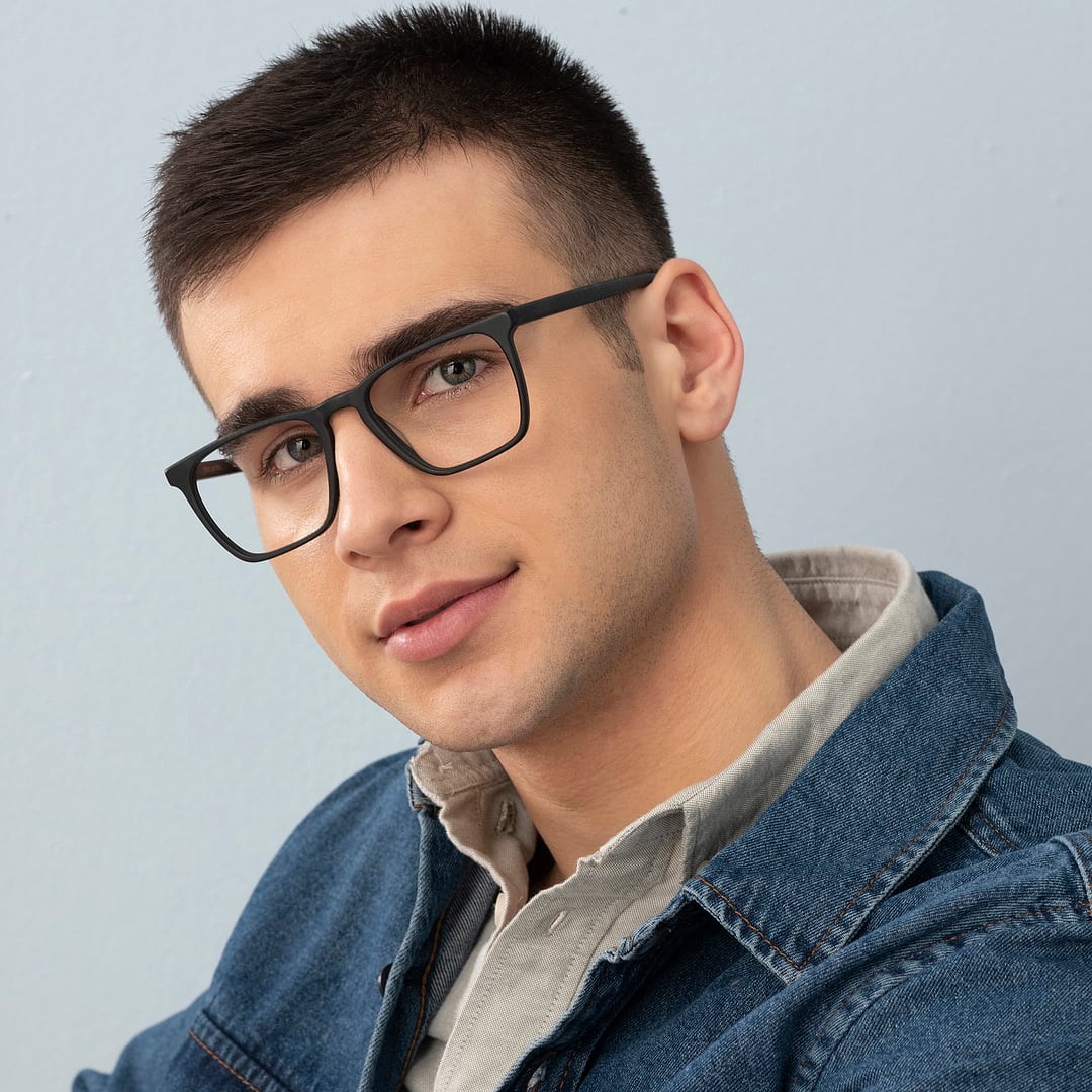 John Jacobs Black Full Rim Square left side