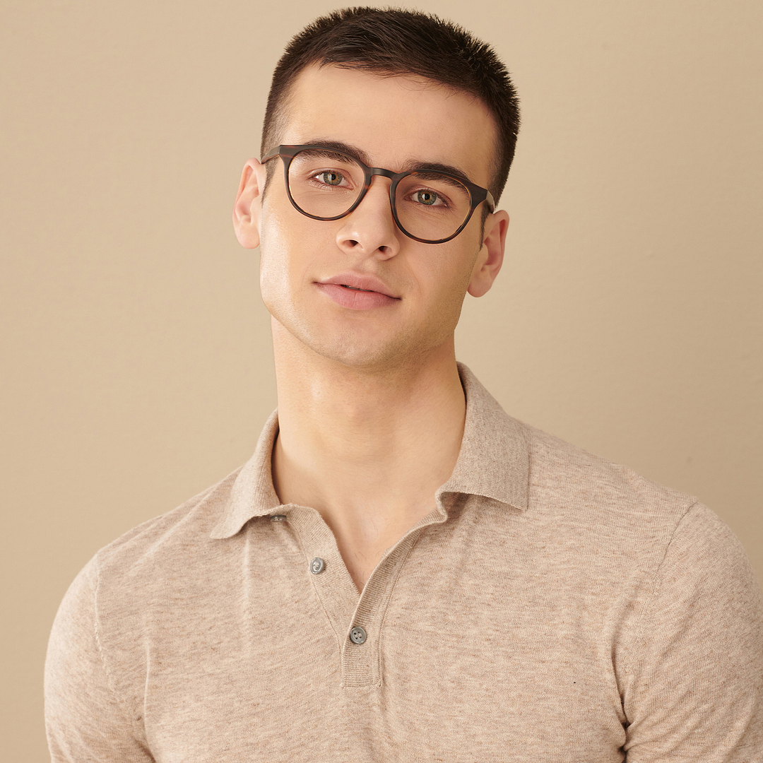 John Jacobs Online Light Brown Full Rim Round right side