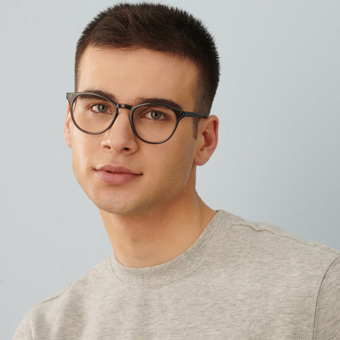 John Jacobs Online Gray Full Rim Round left side