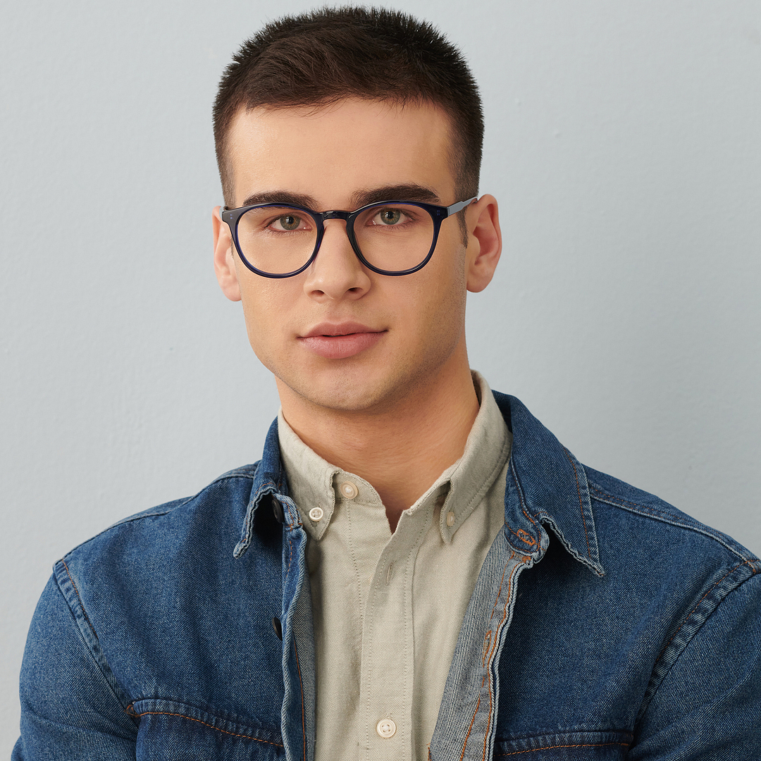 John Jacobs Online Sky Blue Full Rim Round right side