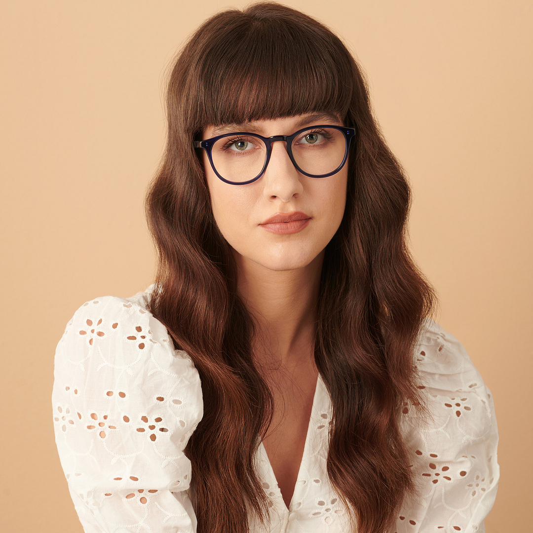 John Jacobs Online Sky Blue Full Rim Round right side