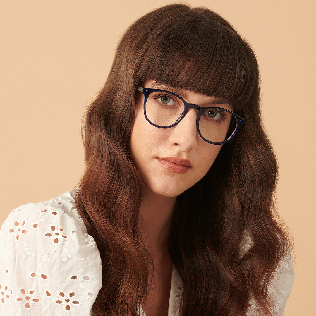 John Jacobs Online Sky Blue Full Rim Round left side