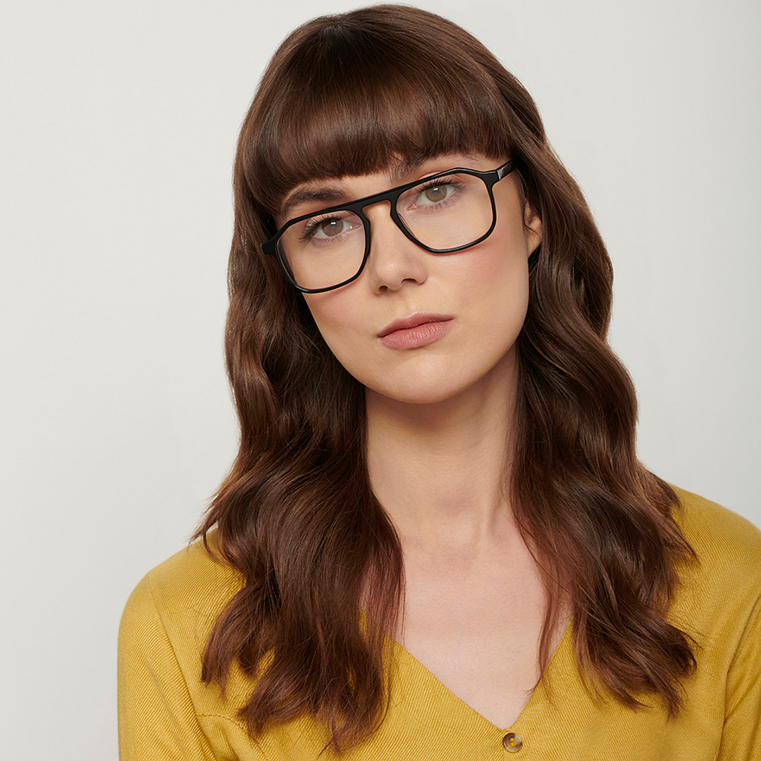 John Jacobs Black Full Rim Aviator left side