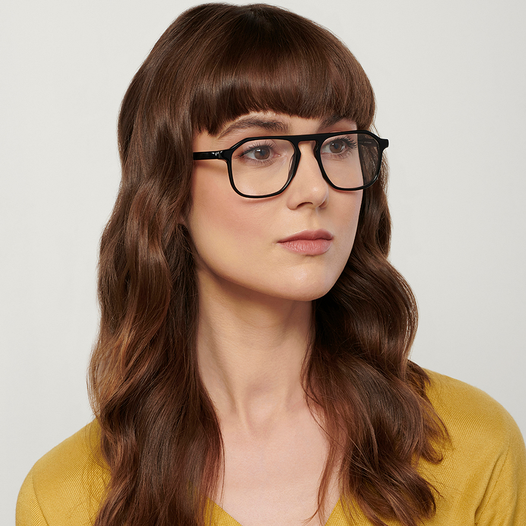 John Jacobs Black Full Rim Aviator right side