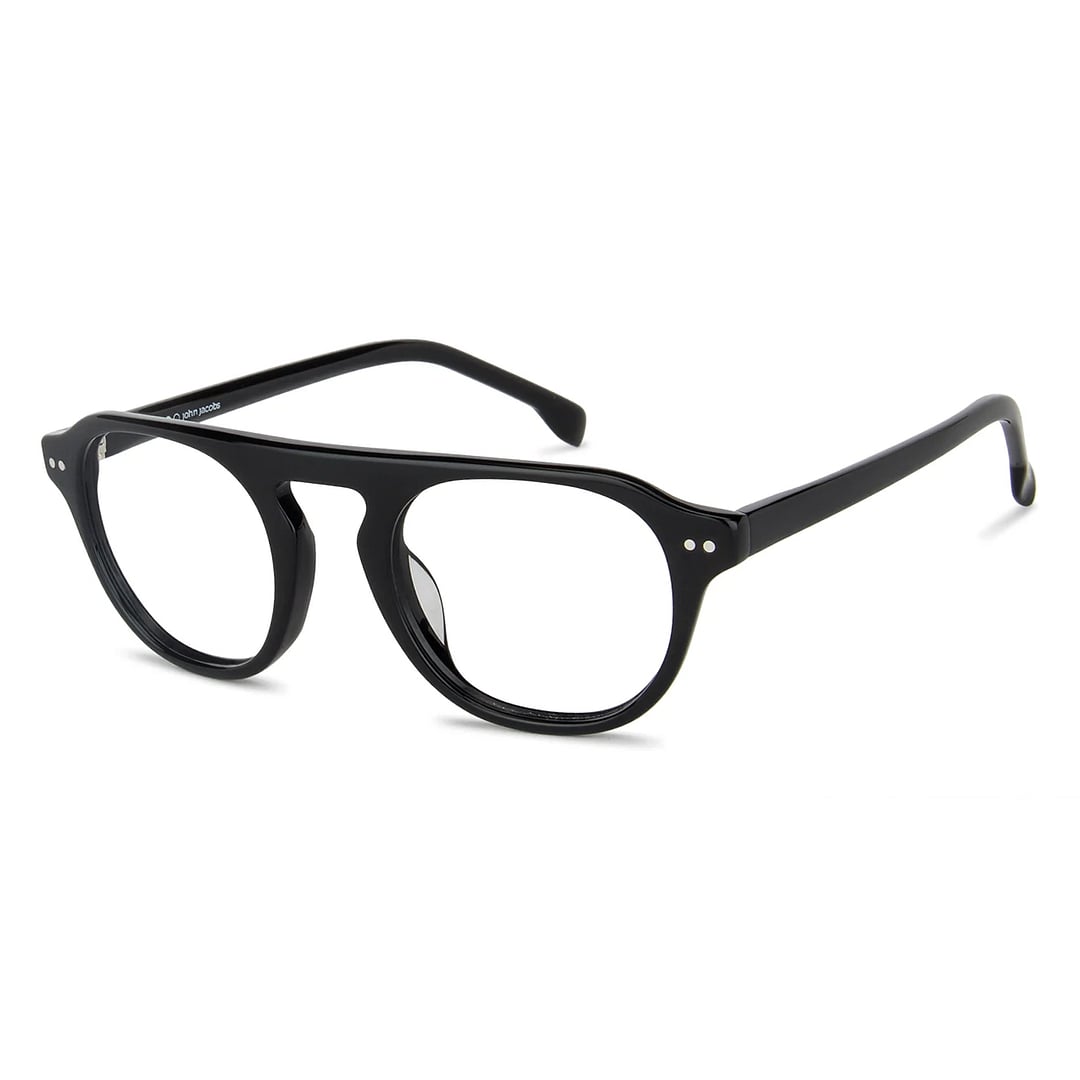 John Jacobs Online Black Full Rim Round right side