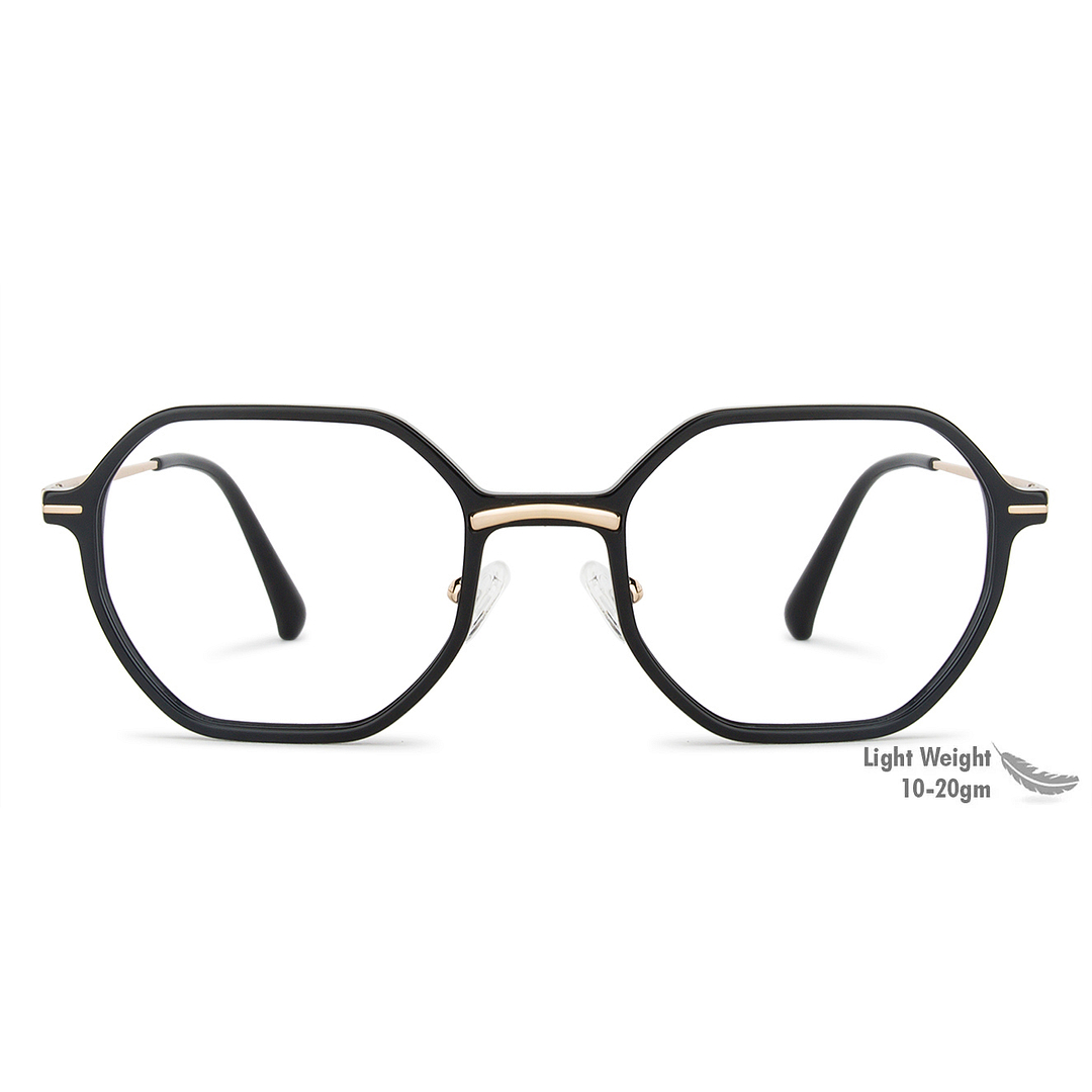 John Jacobs Online Black Full Rim Hexagonal right side