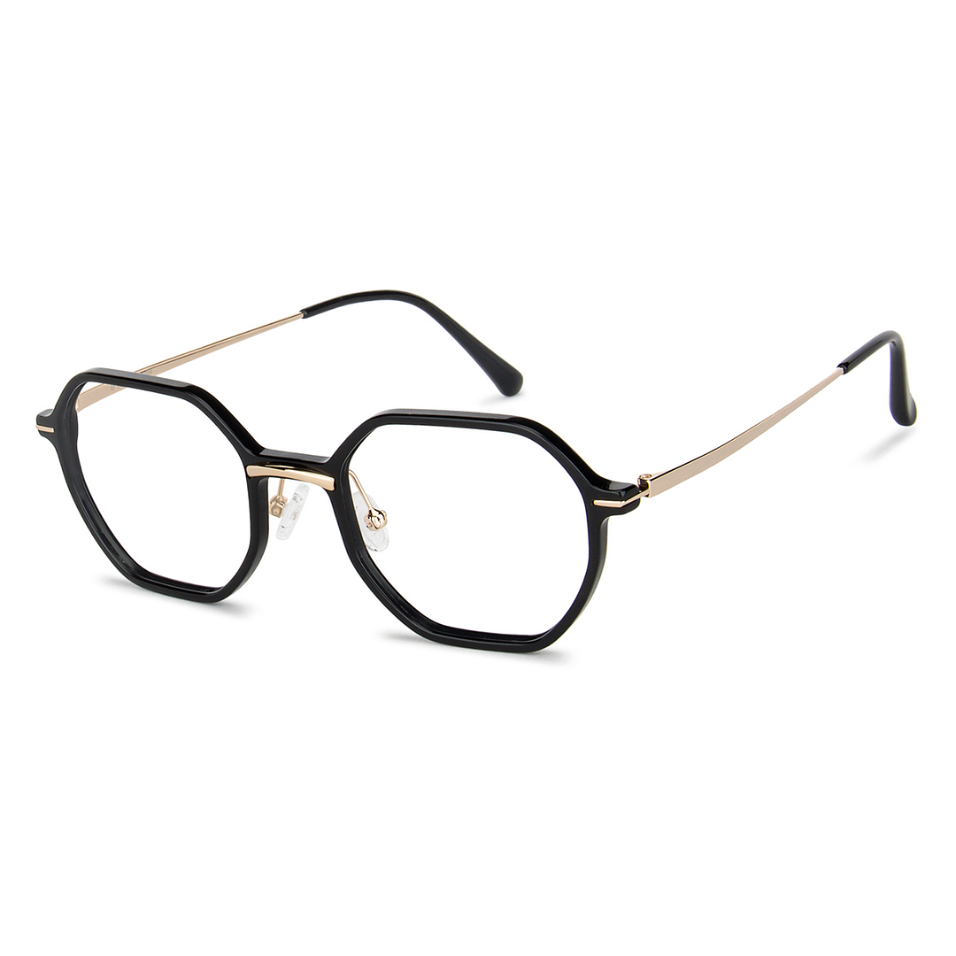 John Jacobs Online Black Full Rim Hexagonal left side