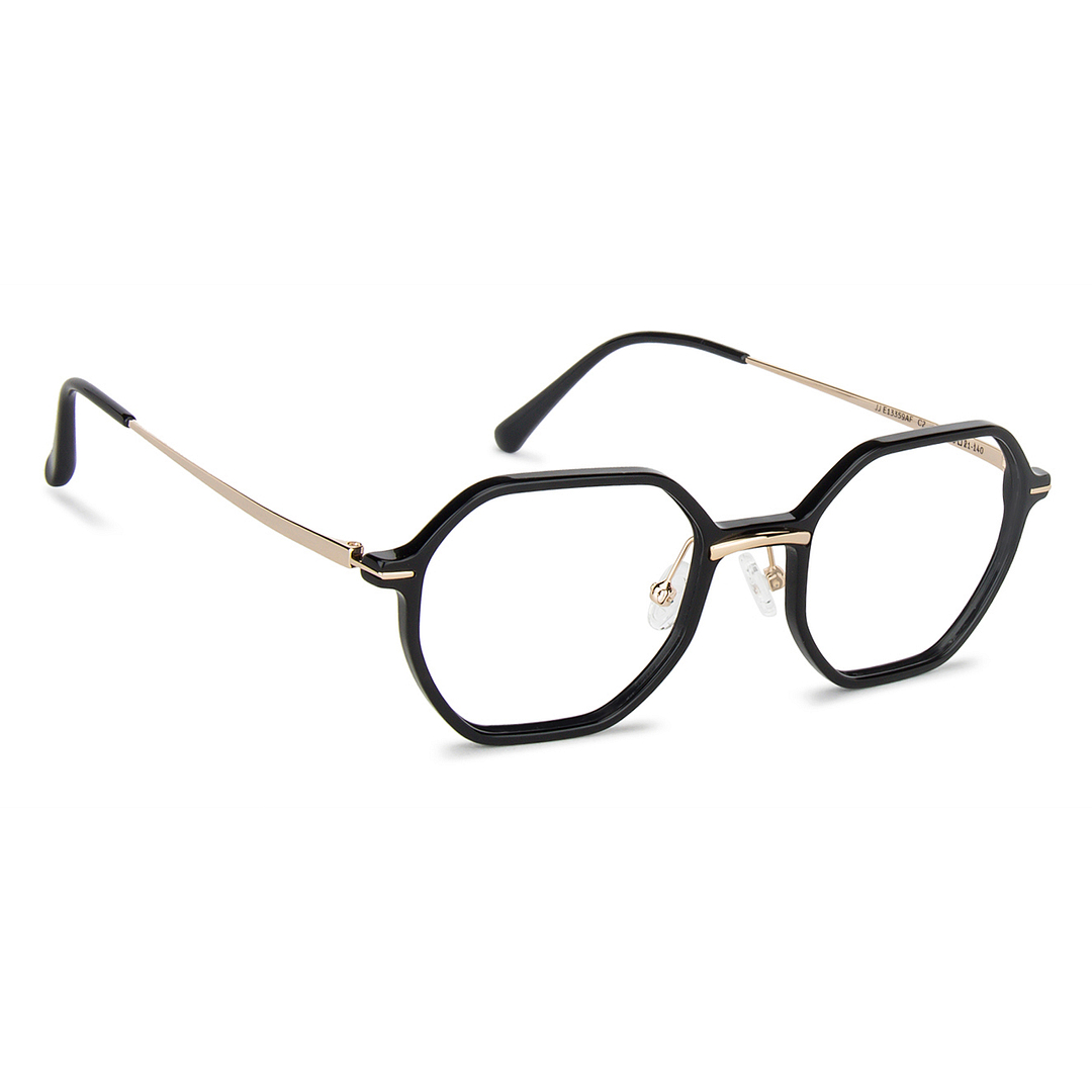 John Jacobs Online Black Full Rim Hexagonal left side