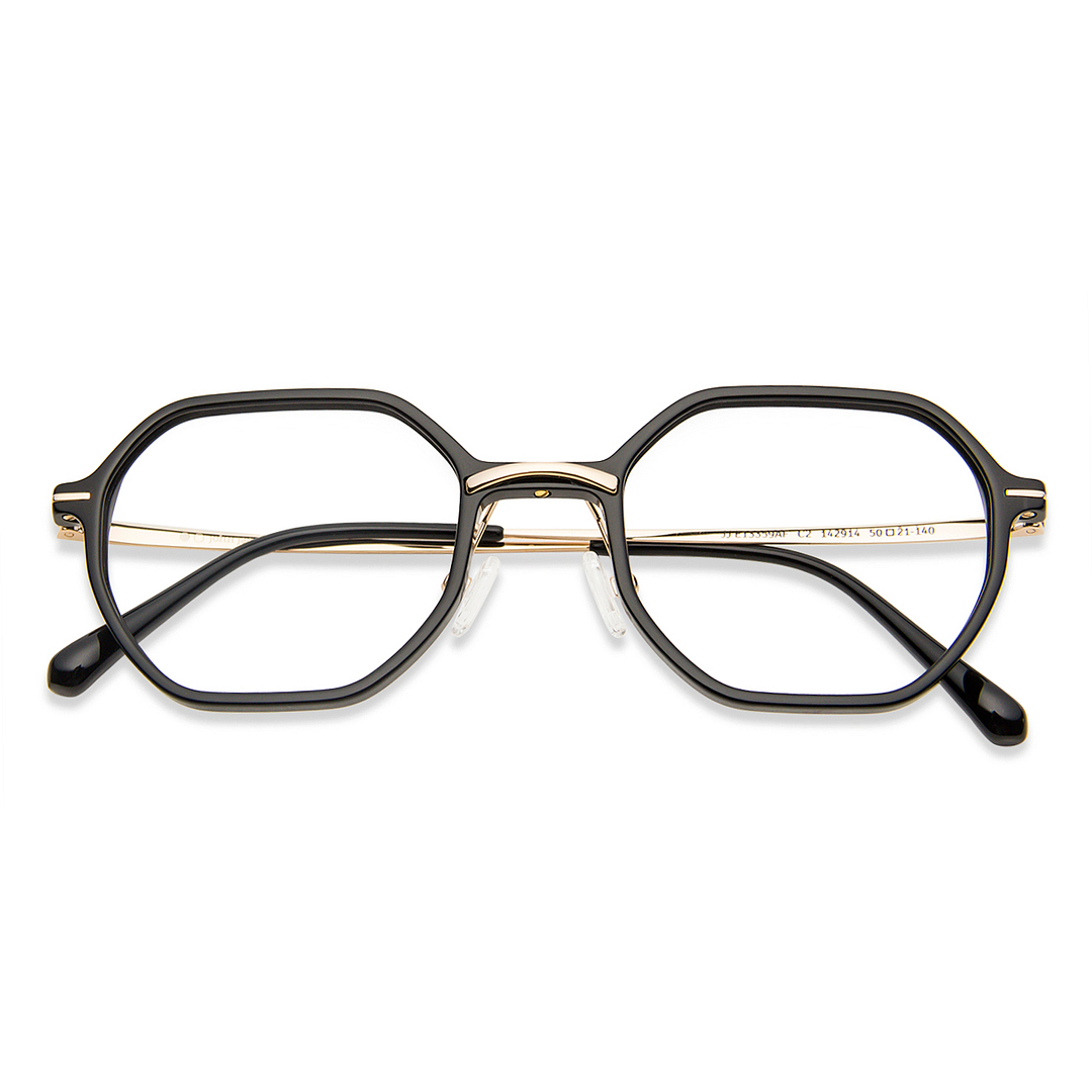 John Jacobs Online Black Full Rim Hexagonal right side