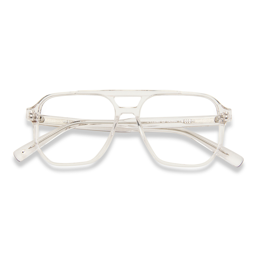 John Jacobs Crystal Transparent Full Rim Square left side