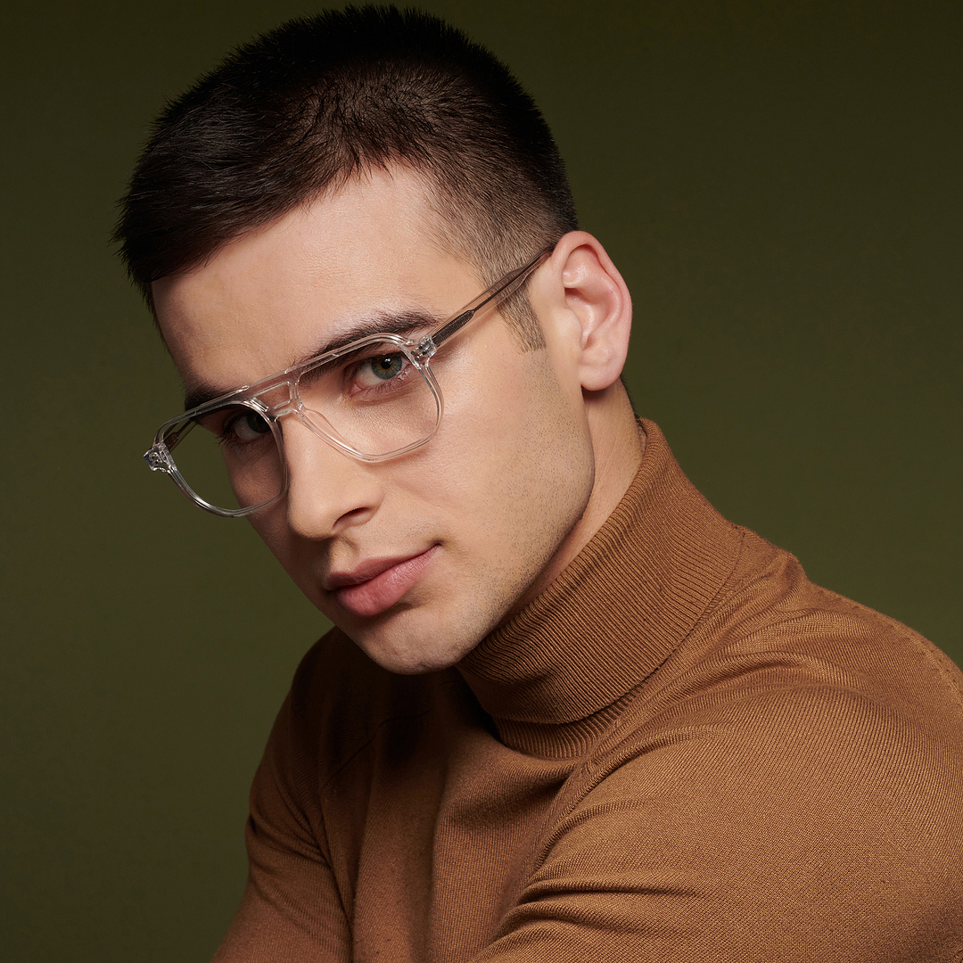 John Jacobs Crystal Transparent Full Rim Square left side