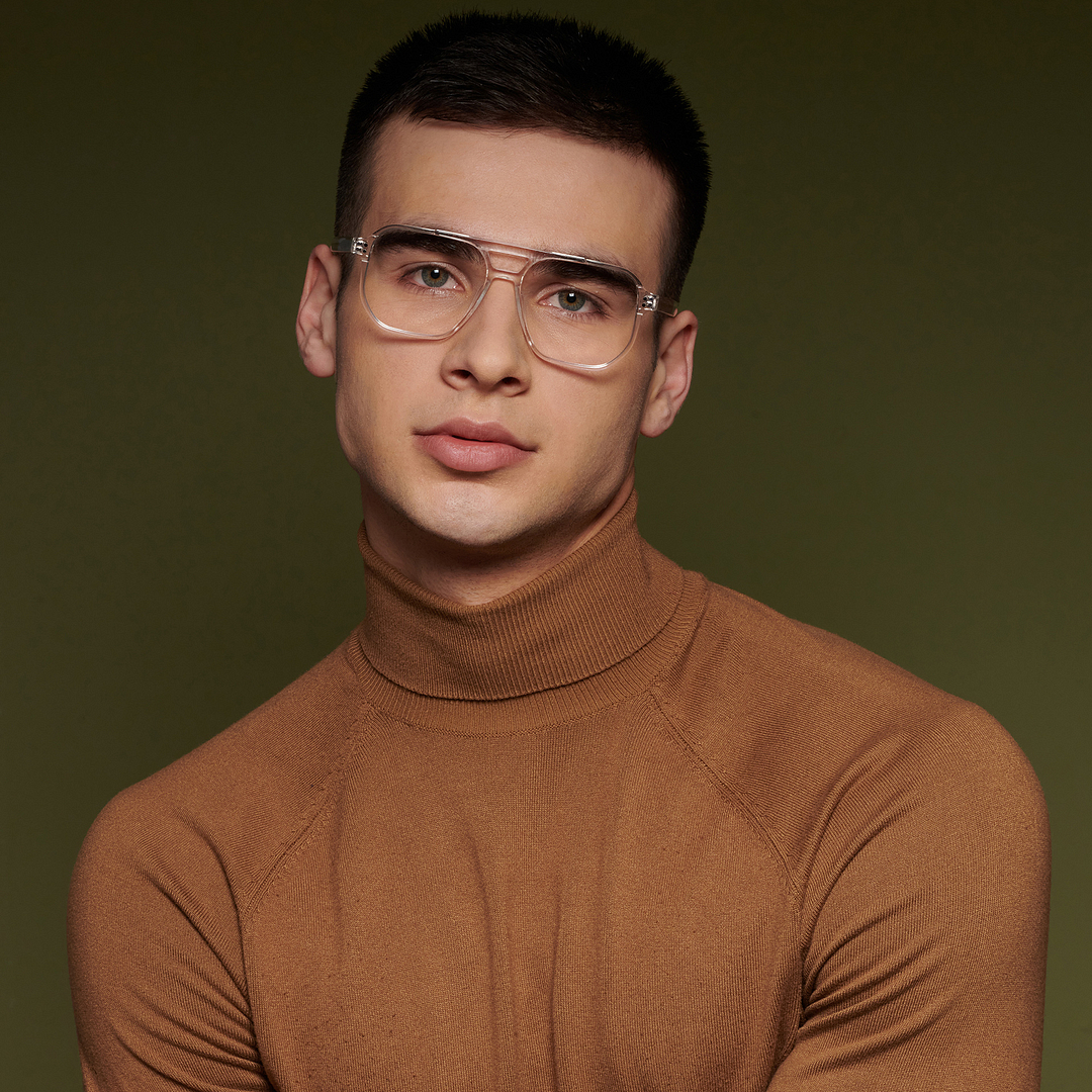 John Jacobs Crystal Transparent Full Rim Square right side