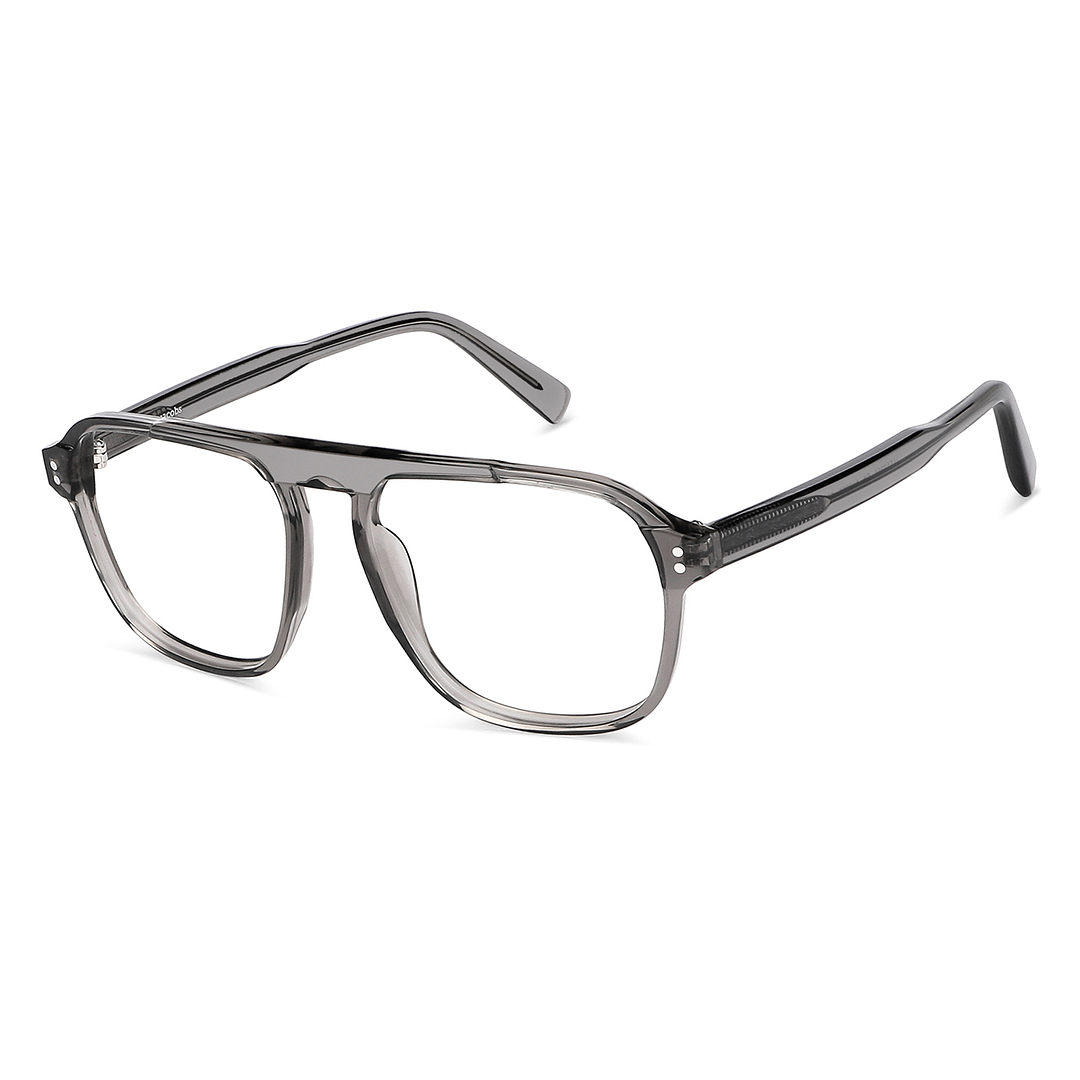 John Jacobs Online Gray Transparent Full Rim Square right side