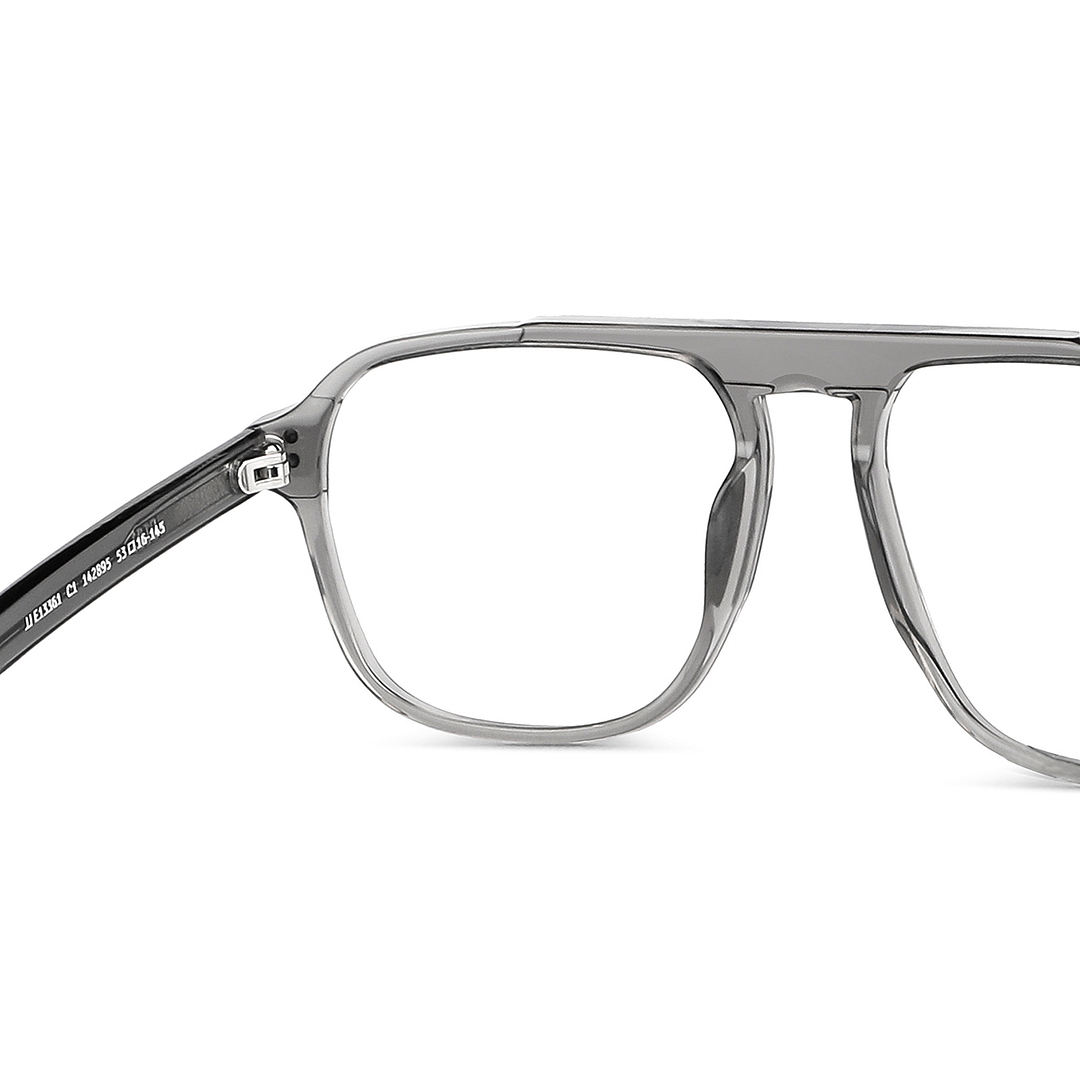 John Jacobs Online Gray Transparent Full Rim Square right side