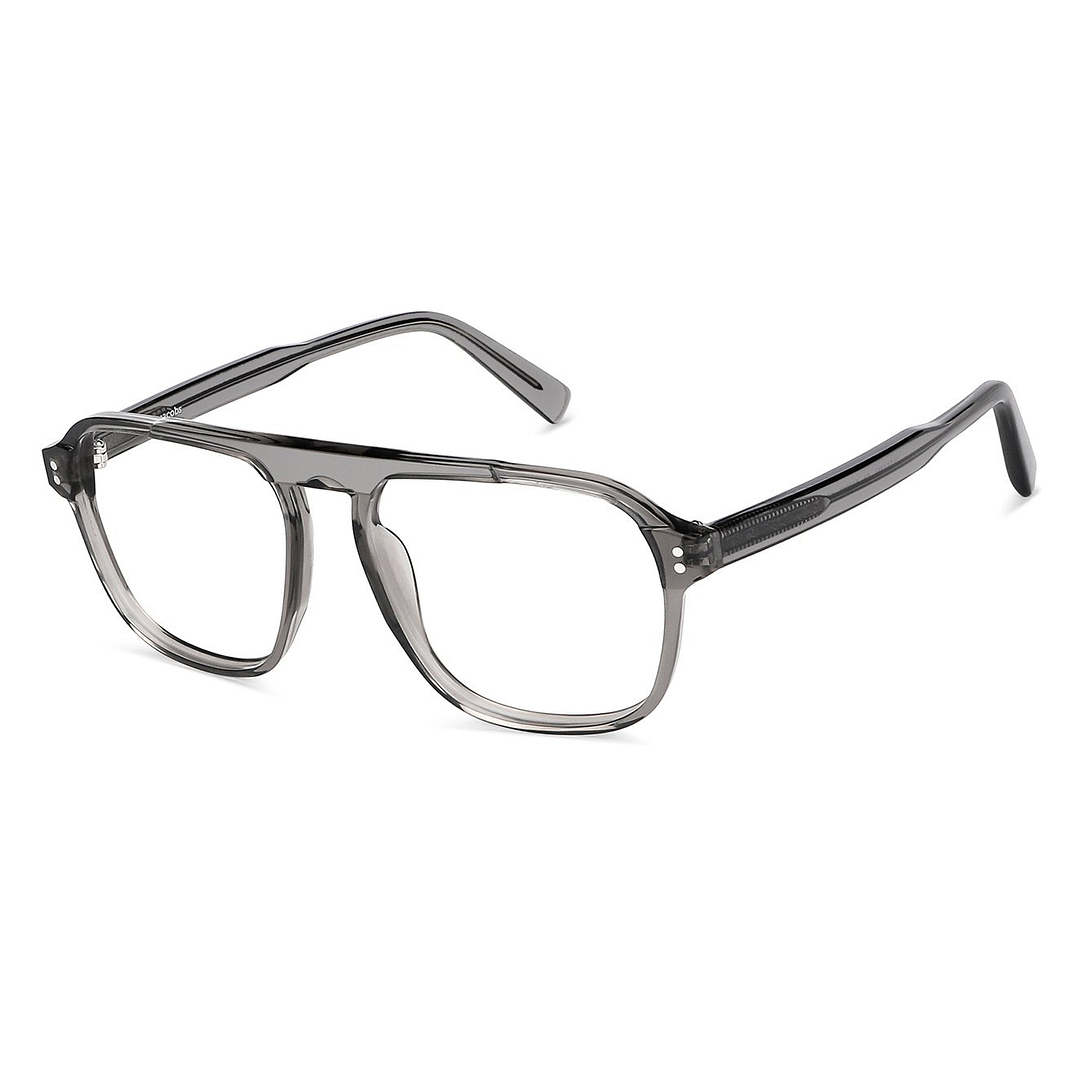 John Jacobs Online Gray Transparent Full Rim Square right side