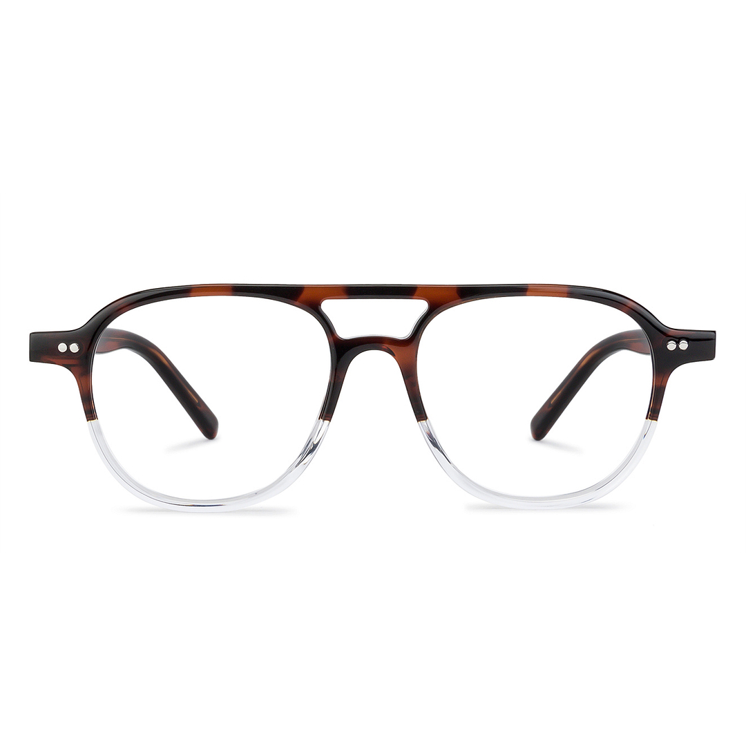 John Jacobs Online Tortoise Transparent Full Rim Aviator left side