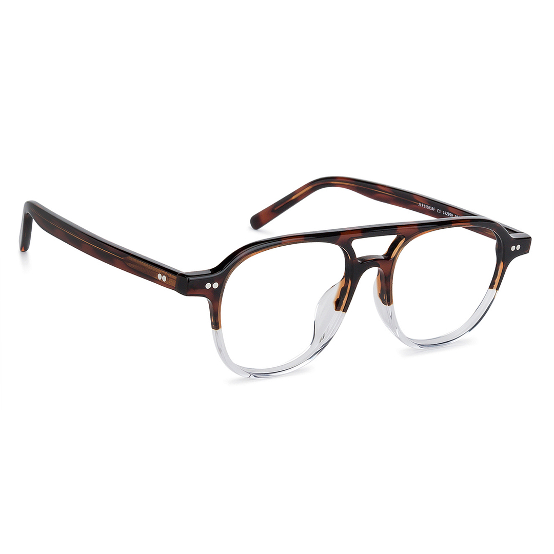 John Jacobs Online Tortoise Transparent Full Rim Aviator left side