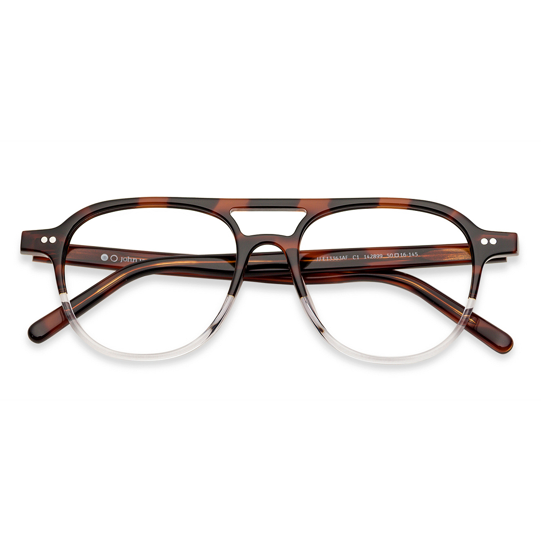 John Jacobs Online Tortoise Transparent Full Rim Aviator right side
