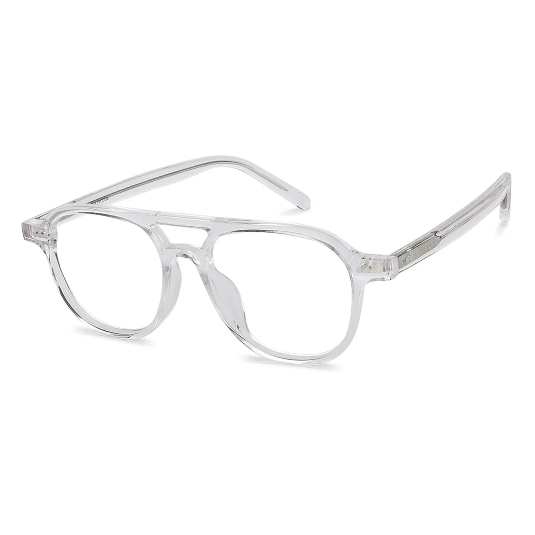 John Jacobs Online Crystal Transparent Full Rim Aviator left side