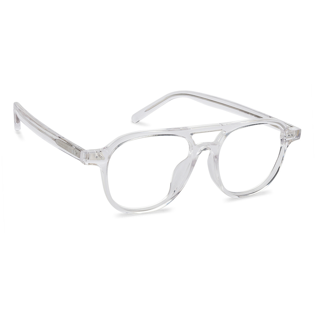 John Jacobs Online Crystal Transparent Full Rim Aviator left side