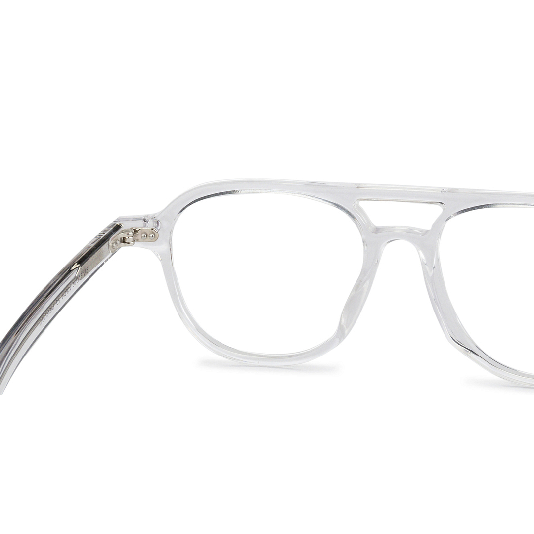 John Jacobs Online Crystal Transparent Full Rim Aviator left side