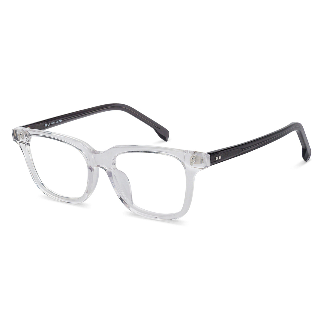 John Jacobs Crystal Transparent Full Rim Square left side