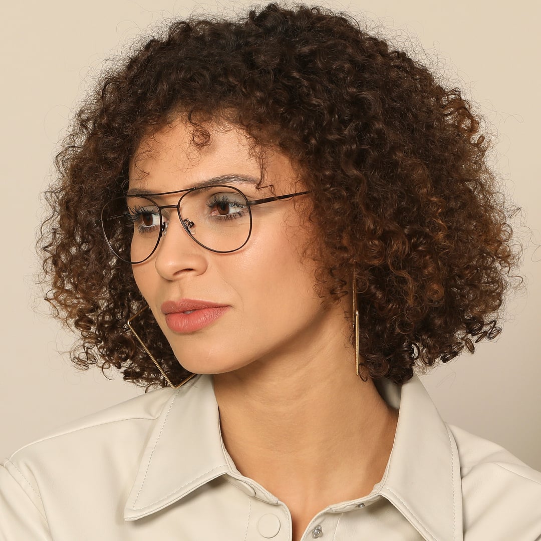 John Jacobs Online Light Brown Full Rim Aviator left side