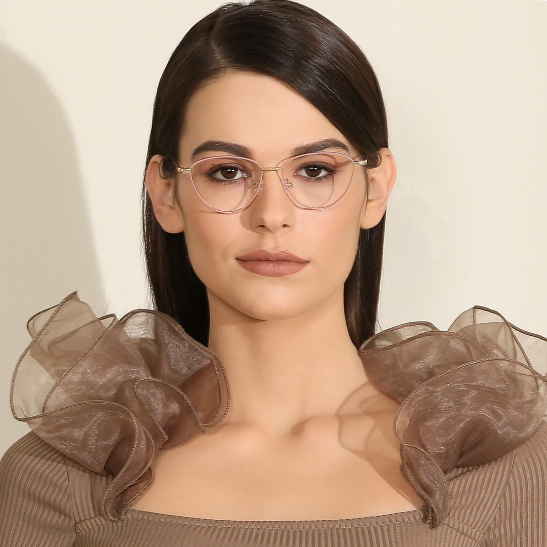 John Jacobs Online Rose Gold Full Rim Cat Eye left side