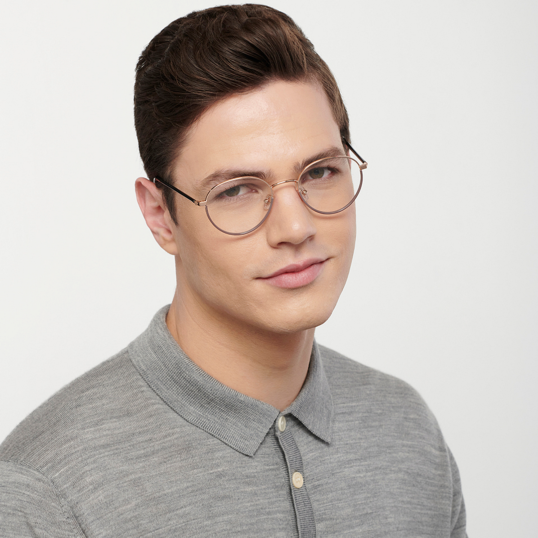 John Jacobs Online Gold Full Rim Round left side