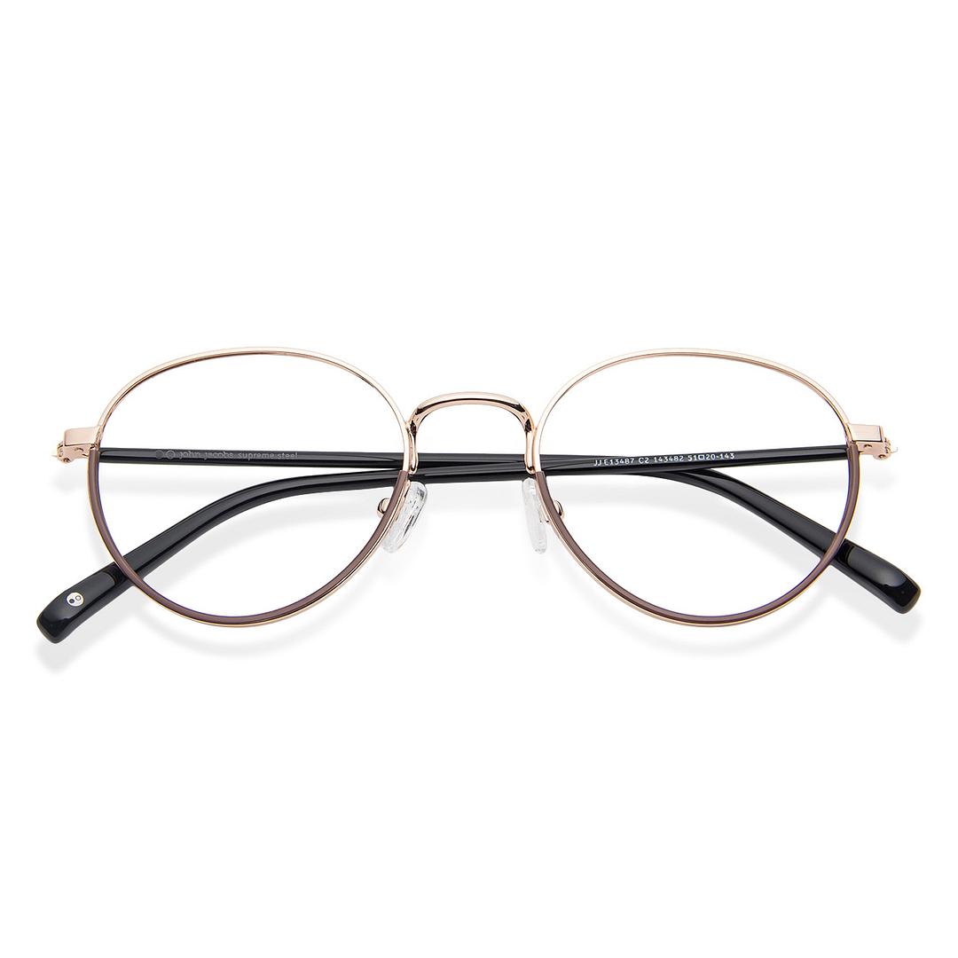 John Jacobs Online Gold Full Rim Round left side