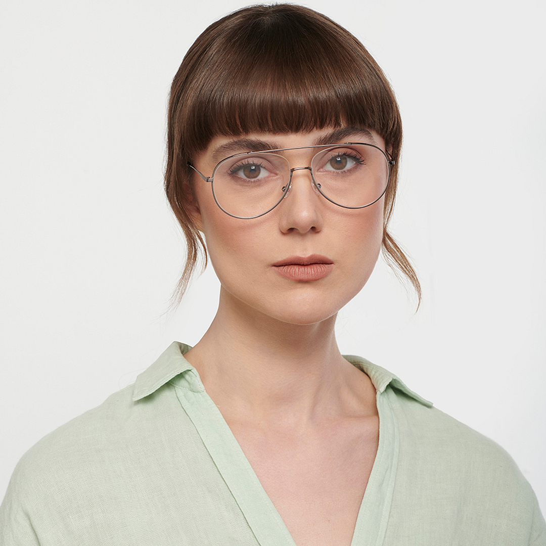 John Jacobs Online Gunmetal Full Rim Aviator left side