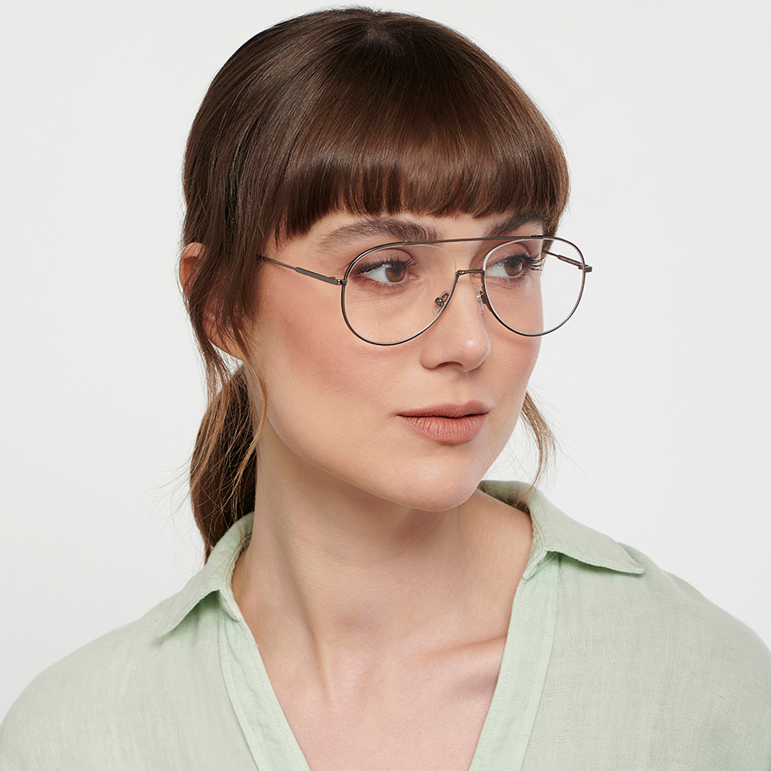 John Jacobs Online Gunmetal Full Rim Aviator right side