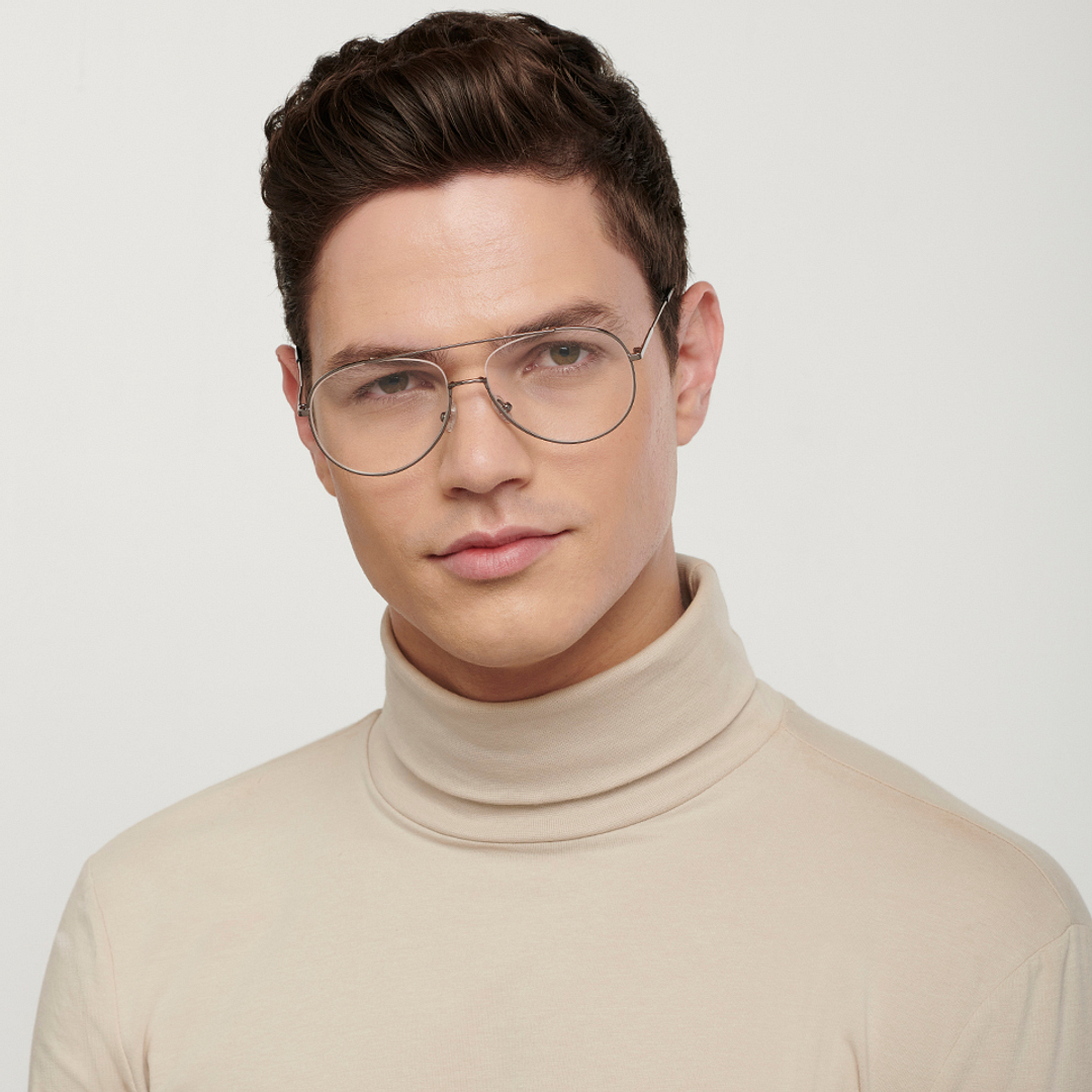 John Jacobs Online Gunmetal Full Rim Aviator right side