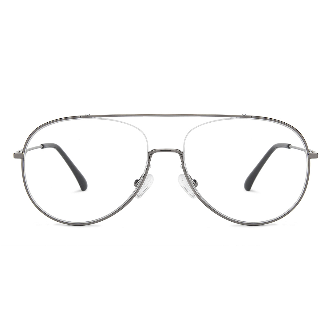 John Jacobs Online Gunmetal Full Rim Aviator left side