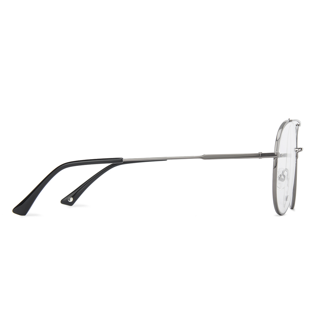 John Jacobs Online Gunmetal Full Rim Aviator left side