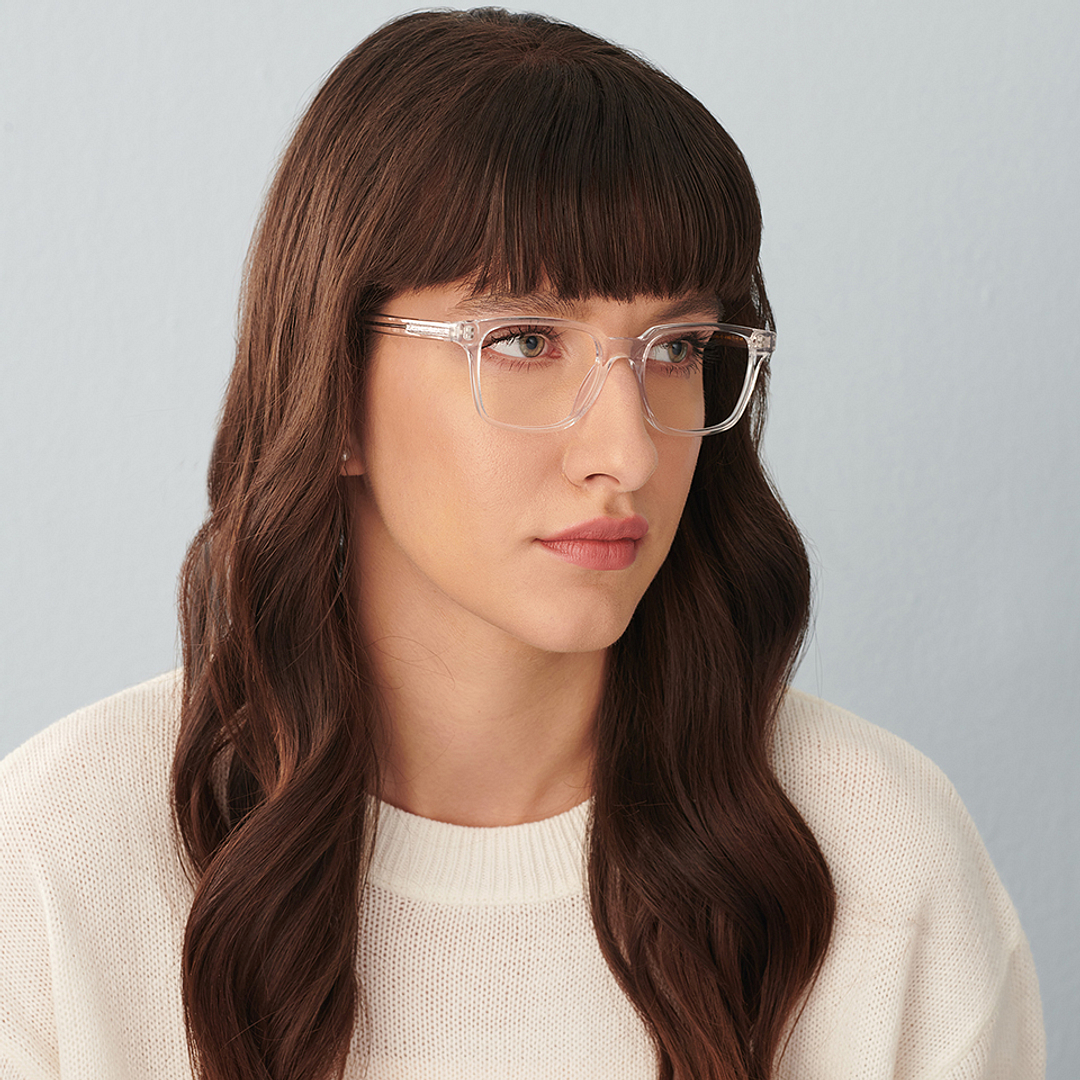 John Jacobs Online Crystal Transparent Full Rim Square left side