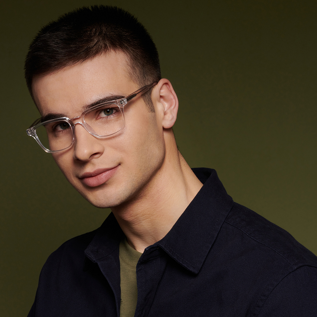 John Jacobs Online Crystal Transparent Full Rim Square left side