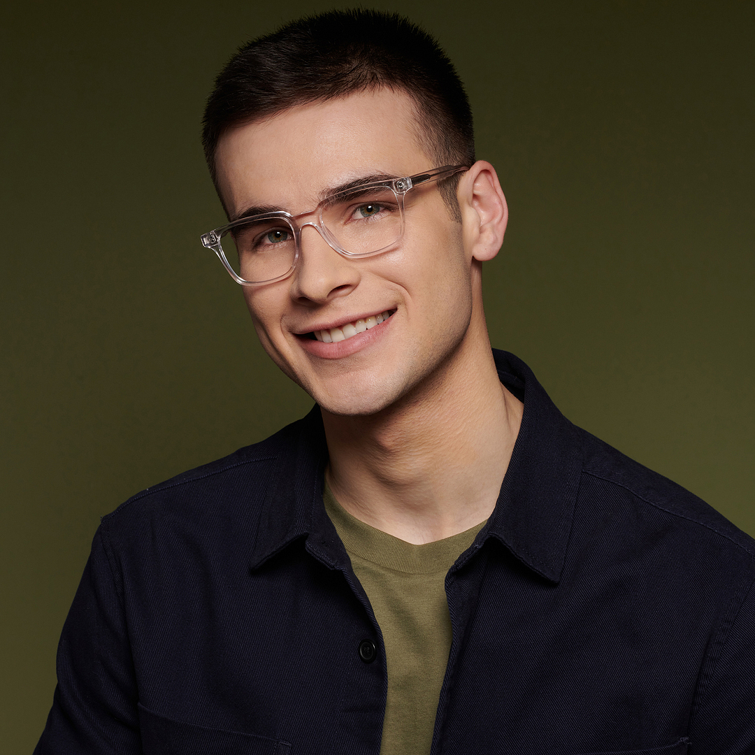 John Jacobs Online Crystal Transparent Full Rim Square right side