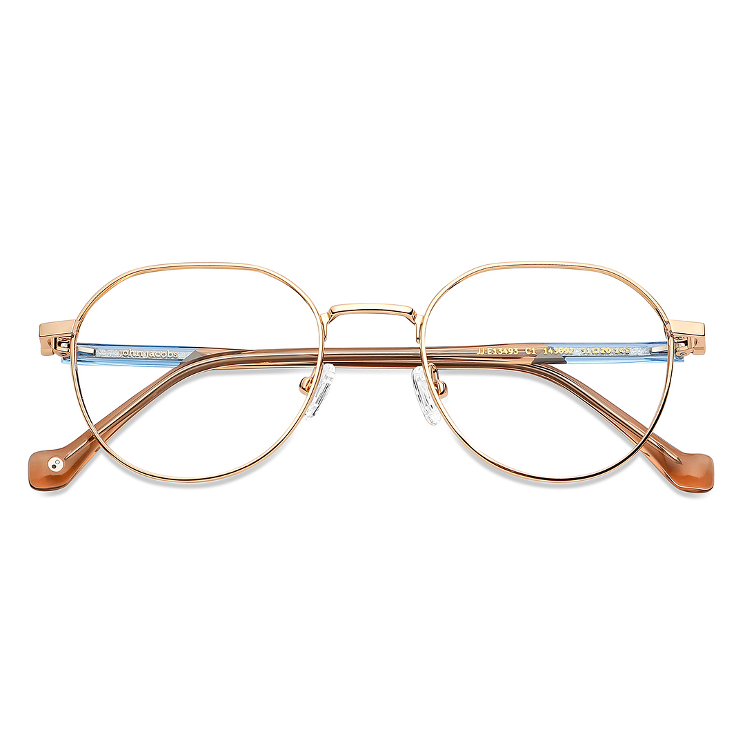John Jacobs Online Gold Full Rim Geometric left side