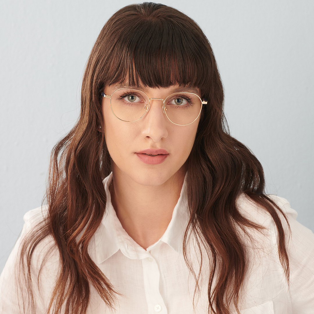 John Jacobs Online Gold Full Rim Geometric right side