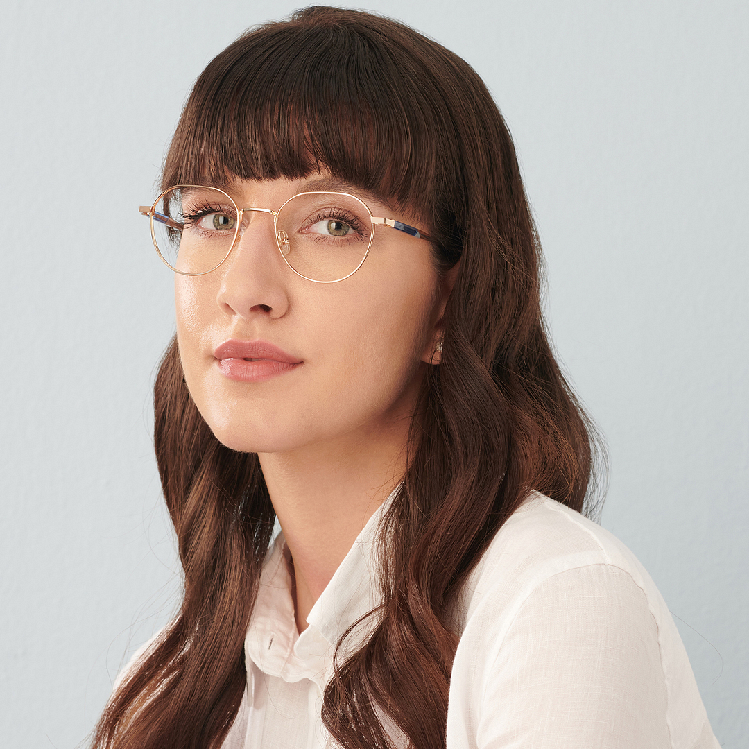 John Jacobs Online Gold Full Rim Geometric left side