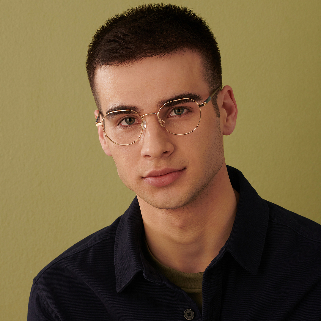 John Jacobs Online Gold Full Rim Geometric right side