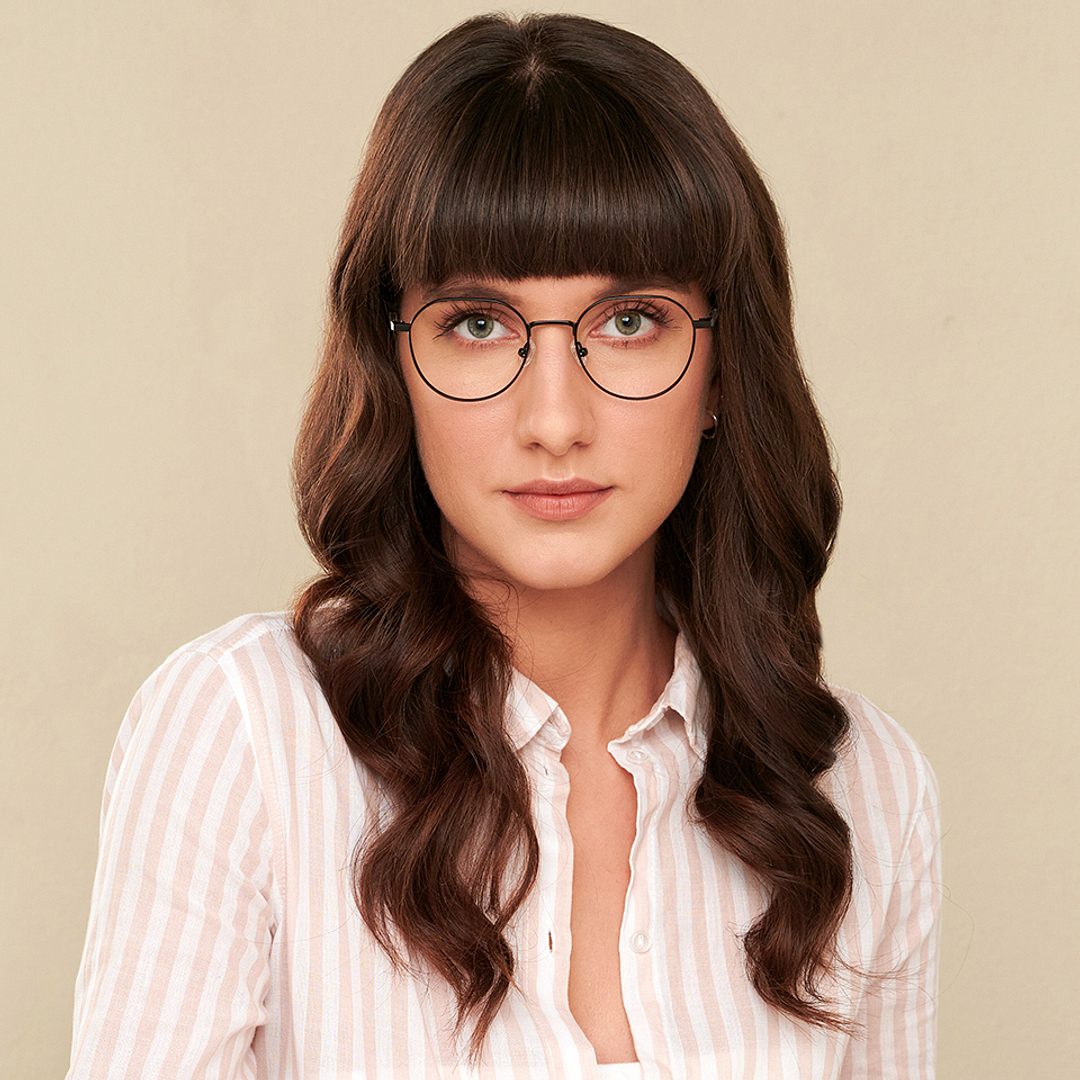 John Jacobs Online Black Full Rim Hexagonal left side